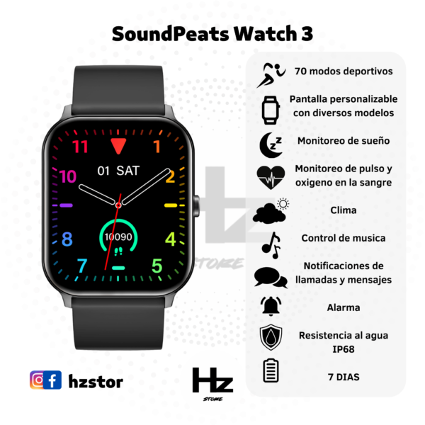 Soundpeats watch 3 hifiperu.com